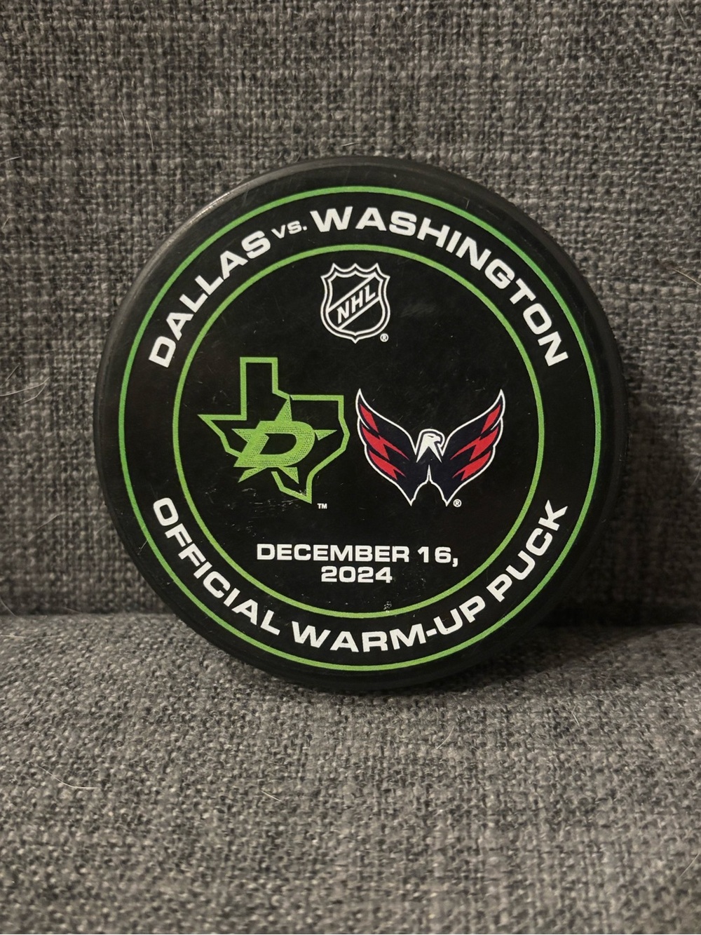 Dallas Stars vs Washington Capitals NHL Warm Up Puck 10/16/2024